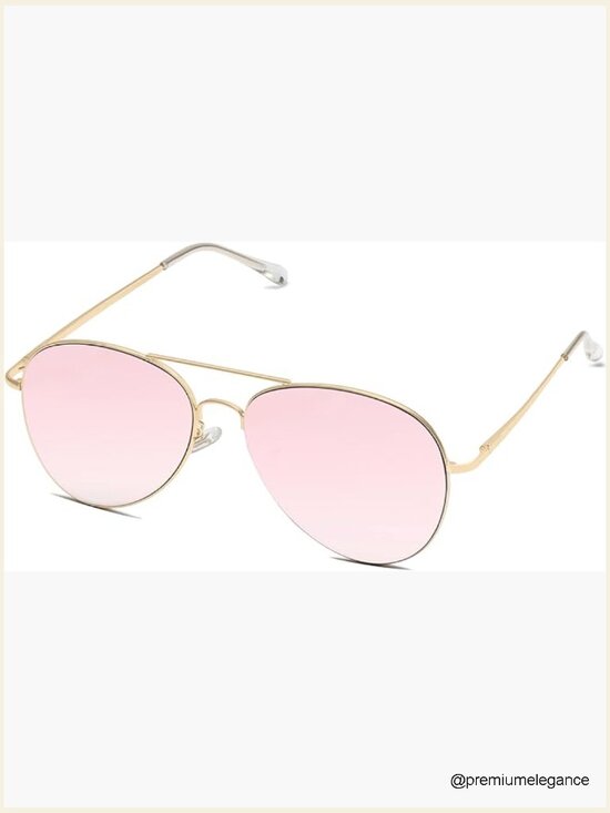 Classic Aviator Sunglasses Metal Frame Spring Hinges UV400